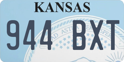 KS license plate 944BXT