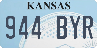 KS license plate 944BYR