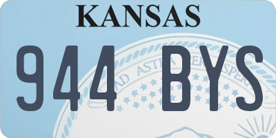KS license plate 944BYS