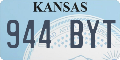 KS license plate 944BYT