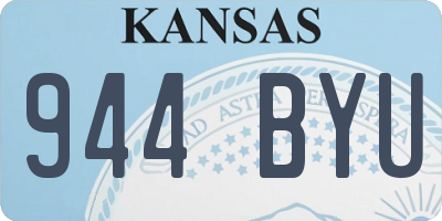 KS license plate 944BYU
