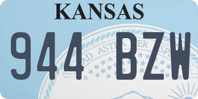KS license plate 944BZW