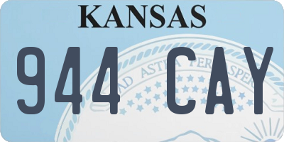 KS license plate 944CAY