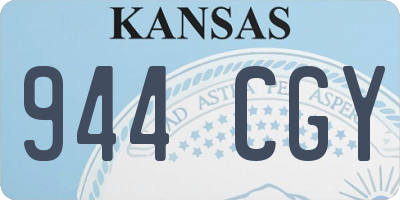 KS license plate 944CGY