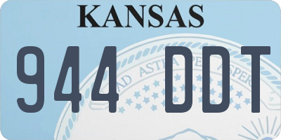 KS license plate 944DDT