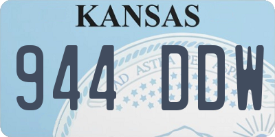KS license plate 944DDW