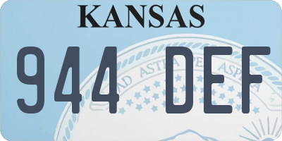 KS license plate 944DEF