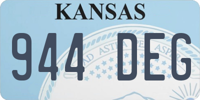 KS license plate 944DEG