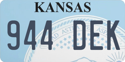 KS license plate 944DEK