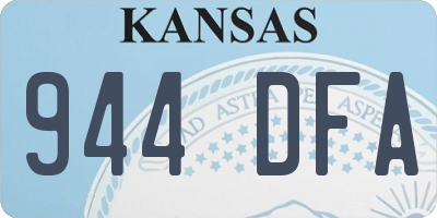 KS license plate 944DFA