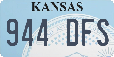 KS license plate 944DFS