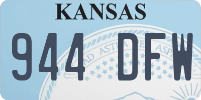KS license plate 944DFW