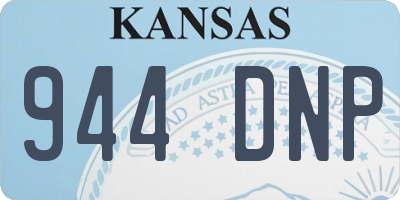 KS license plate 944DNP