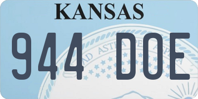 KS license plate 944DOE