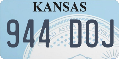 KS license plate 944DOJ