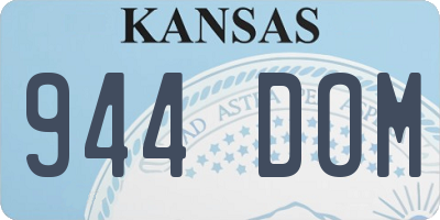 KS license plate 944DOM