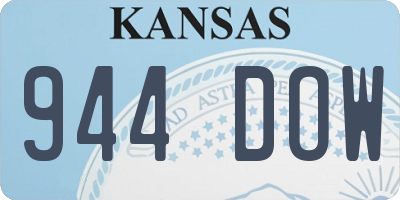KS license plate 944DOW