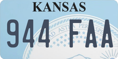 KS license plate 944FAA