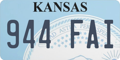KS license plate 944FAI