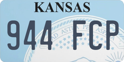 KS license plate 944FCP