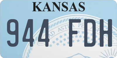KS license plate 944FDH