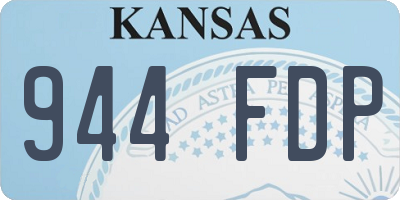 KS license plate 944FDP