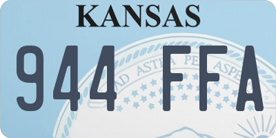 KS license plate 944FFA