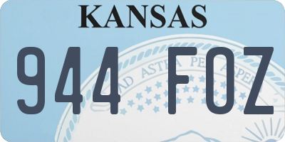 KS license plate 944FOZ