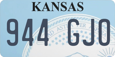 KS license plate 944GJO