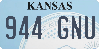 KS license plate 944GNU