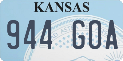 KS license plate 944GOA