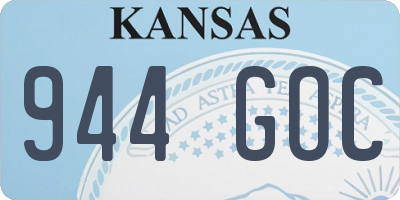 KS license plate 944GOC