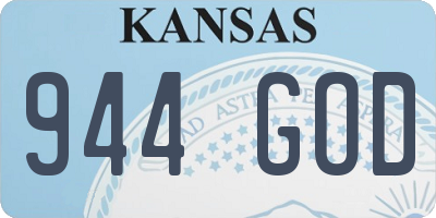 KS license plate 944GOD