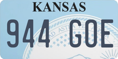 KS license plate 944GOE