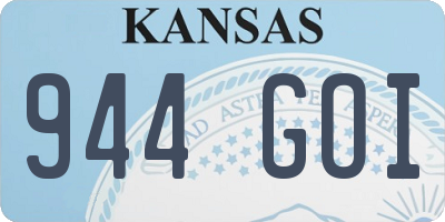 KS license plate 944GOI