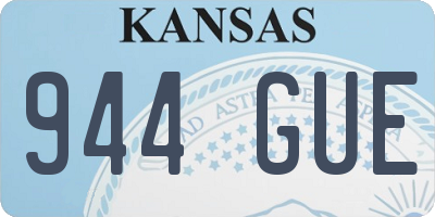 KS license plate 944GUE