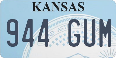 KS license plate 944GUM