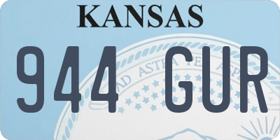 KS license plate 944GUR