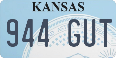 KS license plate 944GUT