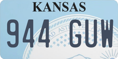 KS license plate 944GUW