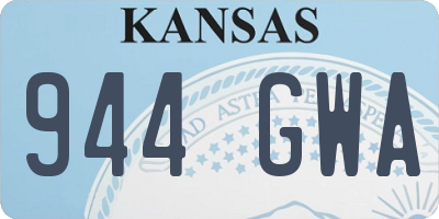 KS license plate 944GWA
