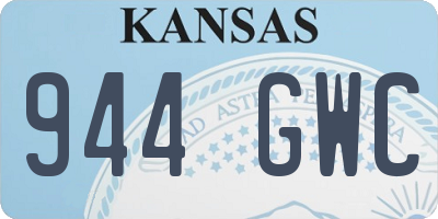 KS license plate 944GWC