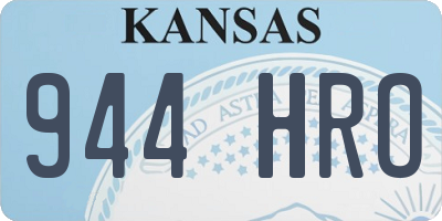 KS license plate 944HRO