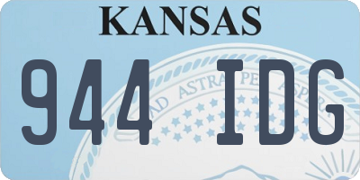 KS license plate 944IDG