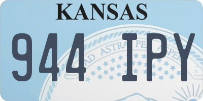 KS license plate 944IPY