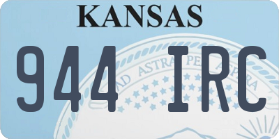 KS license plate 944IRC