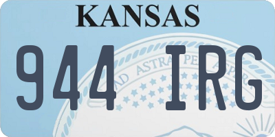 KS license plate 944IRG