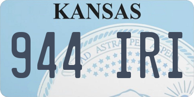 KS license plate 944IRI