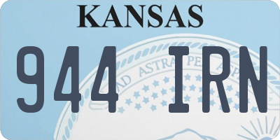 KS license plate 944IRN