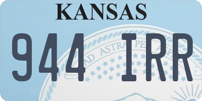 KS license plate 944IRR